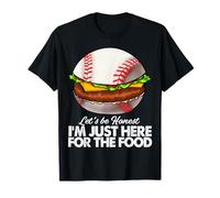 Let's Be Honest I'm Here for Food Burger Men Baseball Player T-Shirt