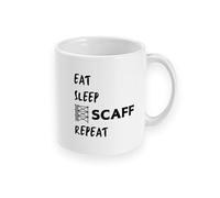 Let's be Positive Funny Scaffolder Mug, Eat Sleep Scaff Repeat, Gift for Scaffolders, Christmas Birthday Valentine Fathers Day Present for Scaffs 11oz Breakfast Tea Coffee Mug
