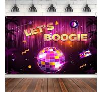 Let's Boogie Photography Backdrop Banner Disco Dance Nights Birthday Party Background Decoration Supplies Photo Booth Props 300x200cm