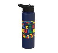 Let's Build Brick Master Builder Building Brick Builder Stainless Steel Insulated Water Bottle