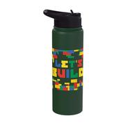Let's Build Brick Master Builder Building Brick Builder Stainless Steel Insulated Water Bottle