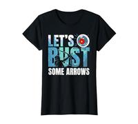 Let's Bust Some Arrows Traditional Archer Archery T-Shirt, Women, Black, X-Small