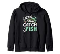 Let's Catch Fish Fishing Adventures Anglers Fisher Fisherman Zip Hoodie
