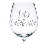 Let's Celebrate - Vinyl Sticker Decal Transfer Label for Wine, Beer, Pint Glasses, Mugs. Gift Bag, Box, Party Favour (Small - 3cm Tall Capital Letter Height, Red)