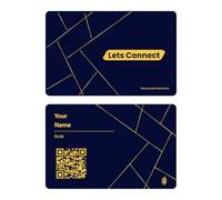 Lets Connect Café Owner NFC Business Card, PVC Digital Business Card, Smart Visiting Card with QR Code | Tap to Share Contact Details, Website & Social Media | Business Add-ON, Blue