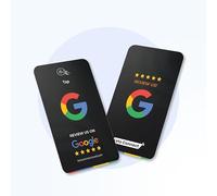 Lets Connect Google Review NFC Card | Tap to Leave Reviews Quickly | NFC Review Card for Business Customer Feedback (Simple, Black)
