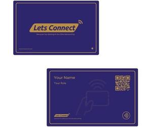 Lets Connect NFC Business Card with QR Code | Smart Digital Visiting Card | Tap & Scan to Share Profile | Contact Info, Social Links & Cover | No Reprint Required | Lifetime Free Access (Dark Blue)