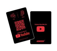 Lets Connect NFC & QR YouTube Business Card Digital Red and Black with Name