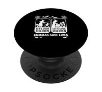 Let's Cook Children Commas Save Lives Halloween Witch Fun PopSockets Adhesive PopGrip
