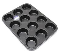Lets Cook Cookware - 12 Hole Non Stick Muffin Cupcake Tin, for Baking Muffins, Yorkshire Puddings, Cupcakes, Tarts & Mince Pies, Made in Britain