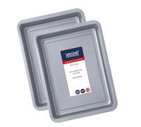 Lets Cook Cookware - 23cm Mini Baking Oven Trays, Twin Pack (Set of 2), Non Stick, Air Fryer Compatible, British Made