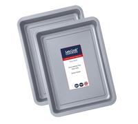 Lets Cook Cookware - 25cm Small Baking Oven Trays, Twin Pack (Set of 2), Double Coated Non Stick, Air Fryer Compatible, British Made