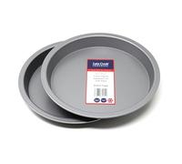 Lets Cook Cookware - 7 Inch Fixed Base Sandwich Cake Tins, 18cm, Twin Pack (Set of 2), Double Coated Non Stick, British Made