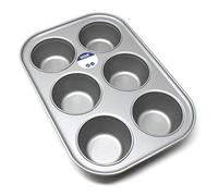 Lets Cook Cookware - Professional 6 Hole Non Stick Jumbo Muffin Tin, British Made
