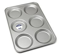 Lets Cook Cookware - Professional 6 Hole Yorkshire Pudding Tray, Heavy Gauge, Non Stick, British Made