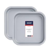 Lets Cook Cookware - Square Sandwich Brownie Roasting Pans, Twin Pack (Set of 2), Non Stick, British Made