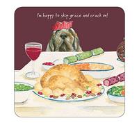 Lets Crack On Christmas Dinner Little Dog Laughed Xmas Coaster Gift CTX03