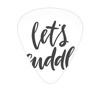 Lets Cuddle Guitar Picks 12 Pack Universal ABS Guitar Picks,Hand Written Calligraphy in a Cursive Joined Font Warm Feelings,for Acoustic and Electric Guitar,Dark Grey and White