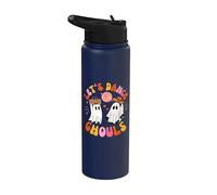 Let's Dance Ghouls Retro Groovy Spooky Ghost Go Party Stainless Steel Insulated Water Bottle