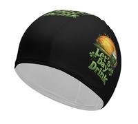 Let's Day Drink Shamrock St Day And Patricks Stylish Swimming Caps Waterproof Shower Cap for Hair Protection Easy to Put On And Off