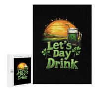 Let's Day Drink Shamrock St Day And Patricks Wooden Jigsaw Puzzles for Adults Funny Intelligent Games Home Decor Artwork for Home Office