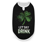 Let's Day Drink St Shamrock Patricks Funny Dog Shirts Pet Sleeveless Clothes Puppy Cat T-shirts for Small to Large