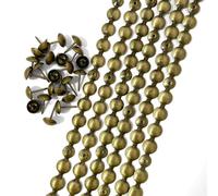 Let's Decorate 10 Meters D11mm Brass Plated Decorative Nail Strips/Nailhead Trims,Upholstery Sofa Tacks,Loosing Tacks Matched (K:11mm Brass(B))