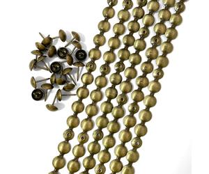 Let's Decorate 10 Meters D11mm Brass Plated Decorative Nail Strips/Nailhead Trims,Upholstery Sofa Tacks,Loosing Tacks Matched (K:11mm Brass(B))