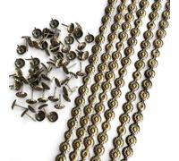 Let's Decorate 10Meters D11mm Upholstery Tacks Brass Flower Sofa Nailhead Strips,Furniture Bench Sofa Tacks,Loosing Tacks Matched,DIY Furniture Accessory(G:11mm Brass Flower)