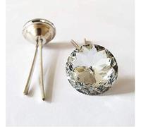 Let's Decorate 25PCS/LOT Clear Color Crystal Glass Prong Back Buttons Decoration Tacks Upholstery Tacks Glass Buttons DIY Sofa Buttons (Redbud 20mm)