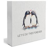 Let's Do This Forever Penguin Valentines Sign - Valentines Day Gifts for Him Her, Anniversary Birthday Gifts for Girlfriend Boyfriend Wife Husband, Penguin Gifts, 5x5 decorative signs
