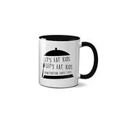 Lets Eat Kids Mug Funny Spelling Mistake Grammar Joke Silly Novelty Present Gift Ceramic Handle Idea Heavy Duty Handle Dishwasher and Microwave Safe (Black Handle)