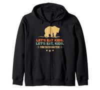 Let's Eat Kids Punctuation Matters Bear Funny Grammar Zip Hoodie