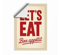 Let's Eat Vintage Unframed Wall Art Print A2 (59.4×42cm), Wall Decor for Living Room, Bedroom, Office & Home, Art Gift