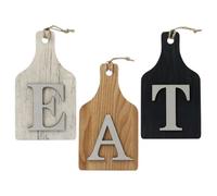 Lets Eat Wall Decor - Wooden Kitchen Sign, Decor, 3PCS Hangable EAT Letters, Dining Room Wall Decoration, Rustic Wooden Letter Craft for Kitchen