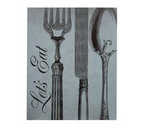 Let's Eat Wall Plaque, MDF - Blue