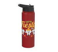 Let's Fiesta Dentist Dental Funny Teeth Cinco De Mayo Stainless Steel Insulated Water Bottle