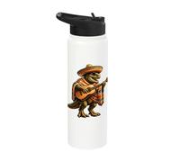 Let's Fiesta Mexican Dino Trex Cinco De Mayo Boys Toddler Stainless Steel Insulated Water Bottle