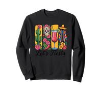 Lets Fiesta Sugar Skull Cactus Poncho Cinco De Mayo Mexican Sweatshirt