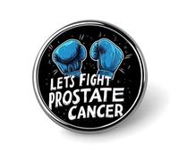 Let's Fight Prostate Cancer Round Pin Brooch Badge Button Stylish Aluminum Decorative for Clothes Backpacks Hats