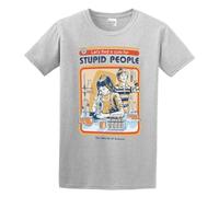 Let's Find A Cure for Stupid People Poster Mens Grey T-Shirt Graphic Tee Printed Unisex Shirt L