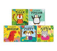 Let's Find The Animals Felt Lift The Flap Collection 5 Books Collection Box Set by Alex Willmore (Puppy, Dinosaur, Kitten, Penguin & Tiger)