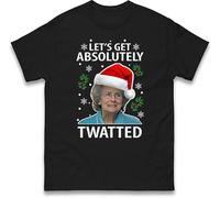 Let's Get Absolutely Twatted Christmas T Shirt, Funny Xmas Tee Top, Xmas Festive Gift Top Black