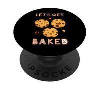 Let's Get Baked Baking Cookies Heart Baker Muffins Chocolate PopSockets Adhesive PopGrip