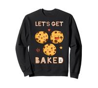 Let's Get Baked Baking Cookies Heart Baker Muffins Chocolate Sweatshirt