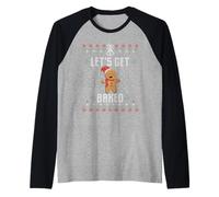 Lets Get Baked Christmas Gingerbread Xmas Cookie Baking Team Raglan Baseball Tee
