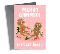 Let's Get Baked Funny Gingerbread Stoner Christmas Card