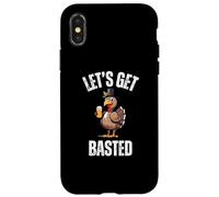 Lets Get Basted Funny Thanksgiving Drinking Turkey Day Case for iPhone X/XS