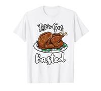 Lets Get Basted Turkey Thanksgiving Value Graphic T-Shirt