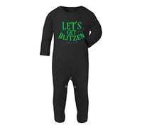 Let's get Blitzen [BCX] Baby Romper Jumpsuit with feet, 0-3 Months, Black